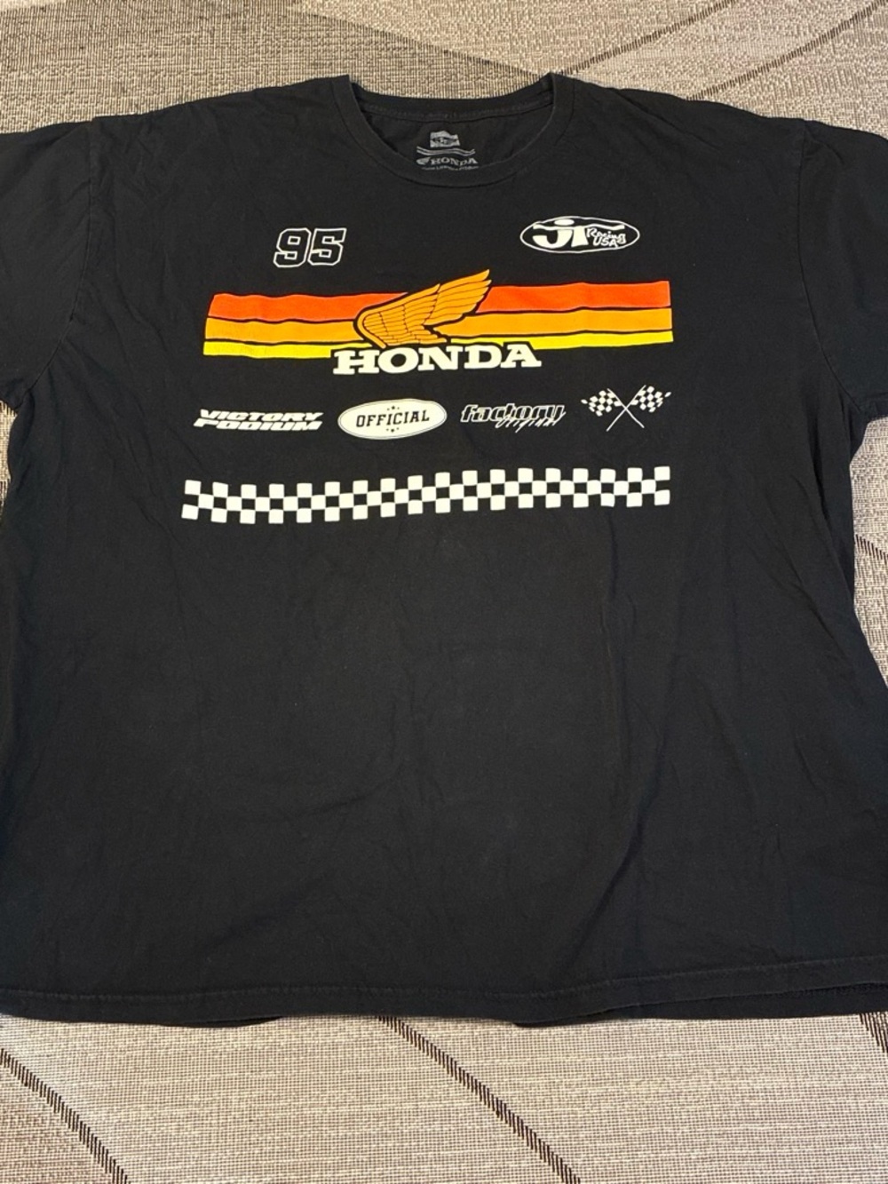Honda Black Short Sleeve Graphic Tee with Wing Logo